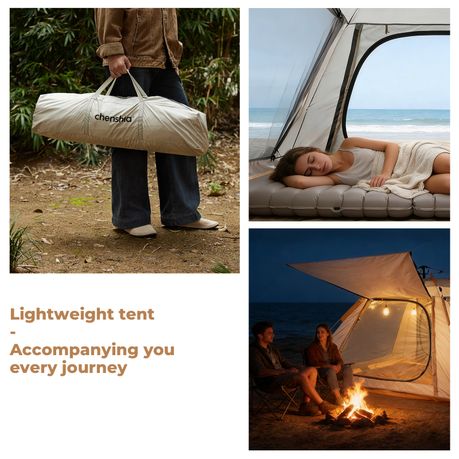 Chenshia 4 Person Camping Tent 210D Oxford Fabric Anti-Mosquito Pop-Up Tent
