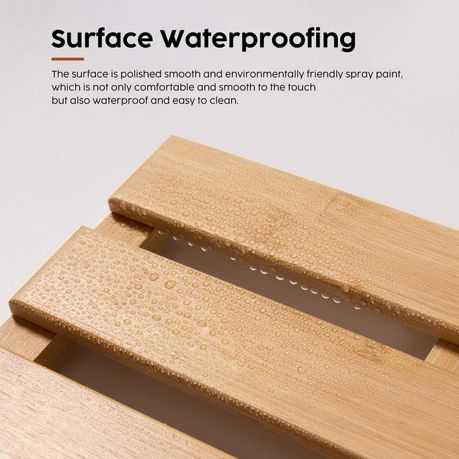 Bamboo Bath Mat Wooden Shower Non-Slip Waterproof Board