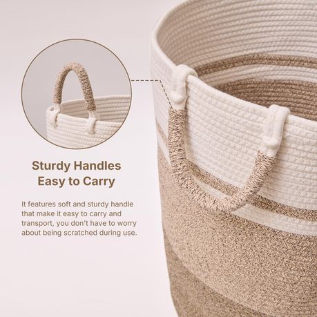 Laundry Hamper - Woven Cotton Jute Basket