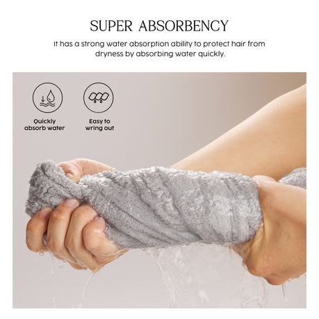 Microfiber Hair Towel Wrap Anti Frizz Absorbent Turban