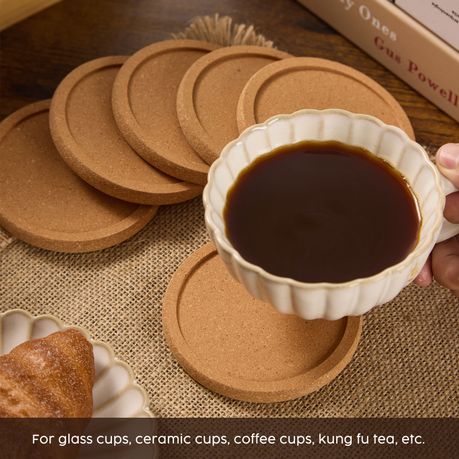Round Cork Coaster & Trivet Set - 6 Pack