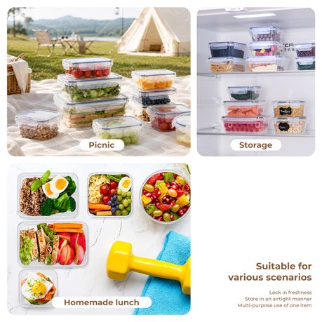 Food Storage Containers with Airtight Leakproof Lids - 16 Piece