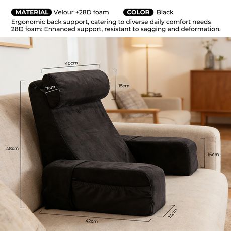 Black Ergonomic Reading Pillow
