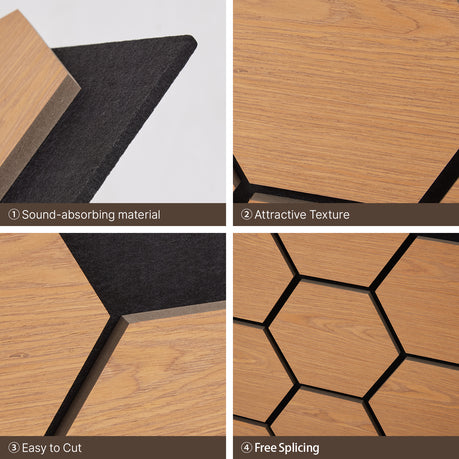 Hexagonal Soundproof Wall Panels - 4 Pack