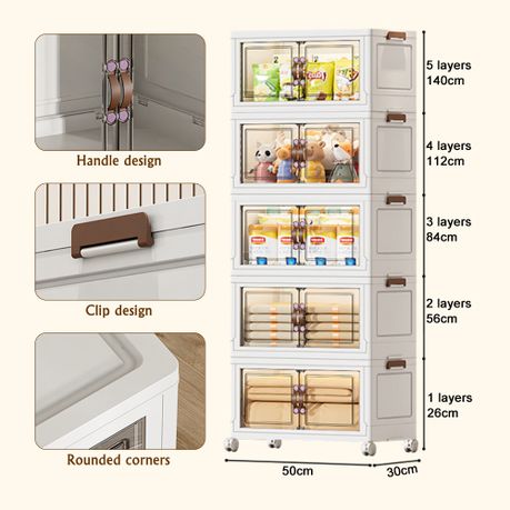5-Tier Collapsible Storage Organizer with Wheels