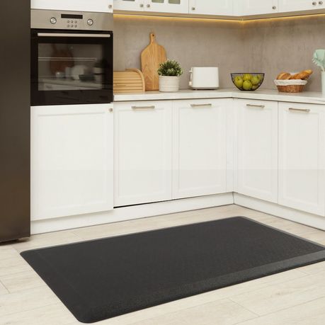 Black Anti-Fatigue Kitchen Floor Mat 75x44cm