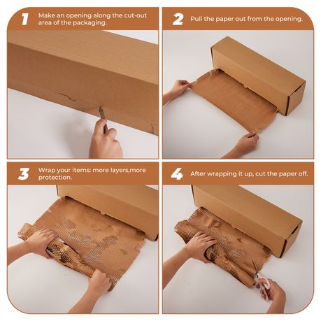 Honeycomb Kraft Packaging Paper Roll - Biodegradable
