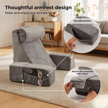 Grey Ergonomic Reading Pillow