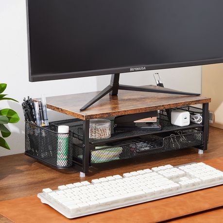Chenshia 2-Tier Monitor Stand Riser Metal Desk Organizer Home Office & Study