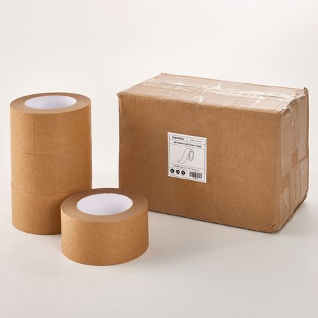 Chenshia 4 Pack Kraft Paper Packaging Tape Hand Tearable Eco-Friendly Writing Label