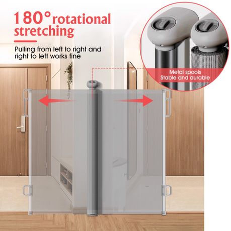 Extra Wide Retractable Baby Gate Mesh Safety Barrier - 1.4m