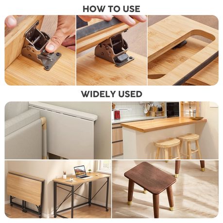 Self-Locking Folding Table Leg Mount Hinge Set