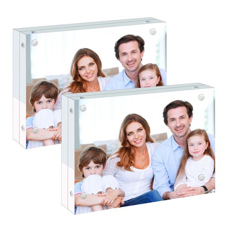 Acrylic Photo Frame Magnetic Dual-Sided Desktop Picture Frame - 2-Pack