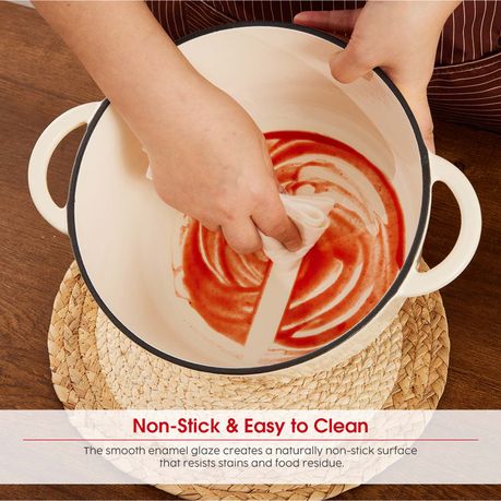 Chenshia 2.7L Enameled Dutch Oven Safe Casserole Non Stick Cast Iron Pot