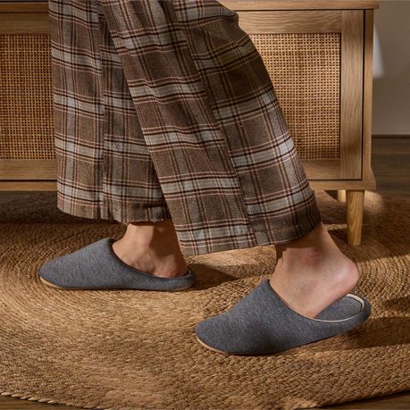 Memory Foam Cotton Slippers Grey Anti-Slip Indoor Comfort - Unisex