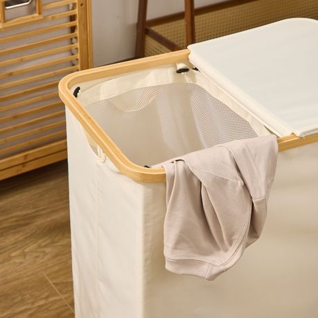 140L Double Laundry Hamper with Lid