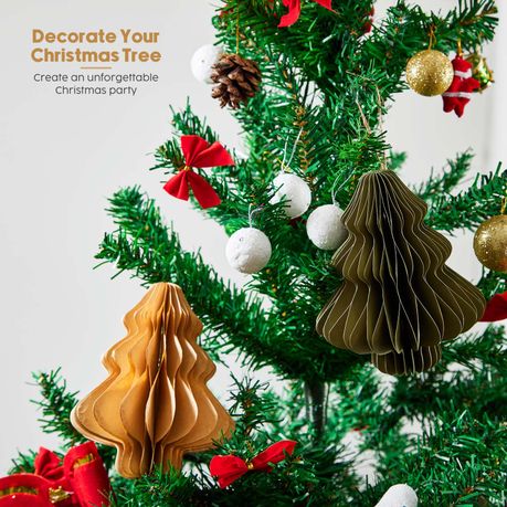 3D Honeycomb Paper Christmas Trees - 6 Pack