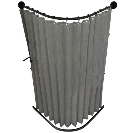 Chenshia Magnetic Folding Shower Curtain Kit No-drill & Waterproof Curtain