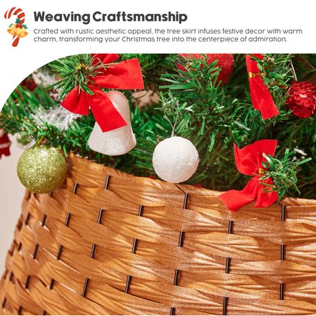 50cm Tree Décor Collar-Woven Plastic Rope Base Cover