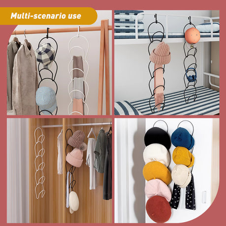 Over-Door Hat & Bag Rack Organiser - 2 Pack