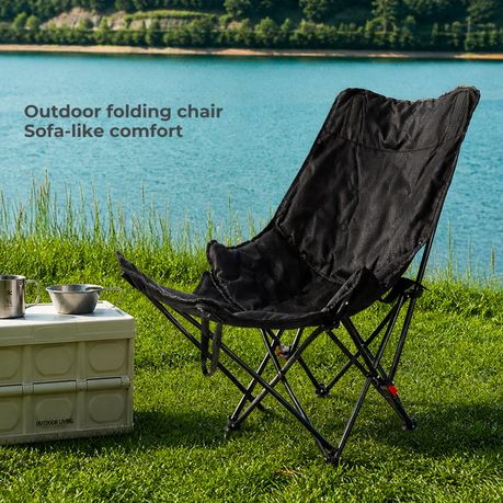 Foldable Cotton-Fill Camping Sofa Outdoor Camping Reclining Chair - 2Pack