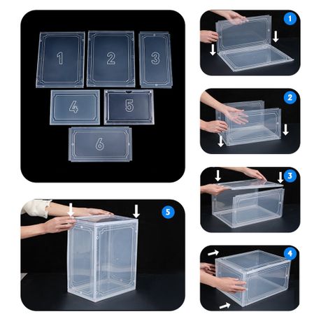 Stackable Shoe Storage Boxes - 6 Pack