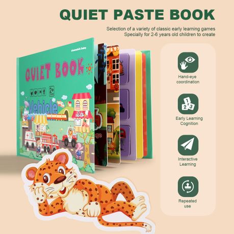 Kiddies Montessori Picture & Puzzle Stickers Quiet Book Animals