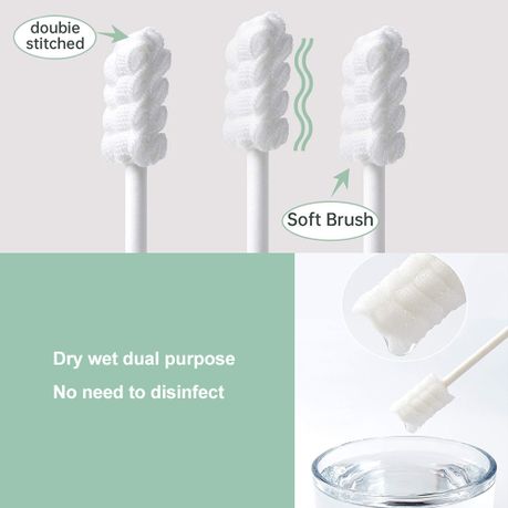 Baby Finger Toothbrush Infant Tongue Cleaner Cotton Gauze Swab Kit