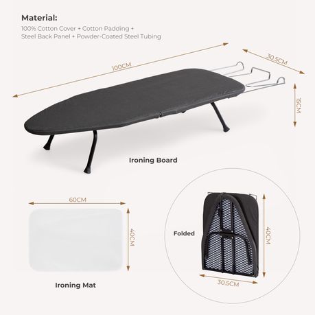 Foldable Tabletop Ironing Board with Iron Rest
