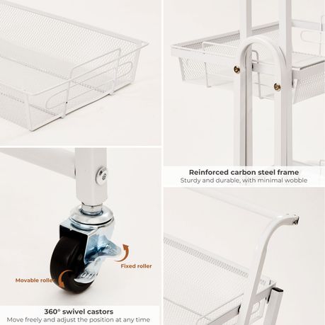3-Tier Adjustable Storage Trolley