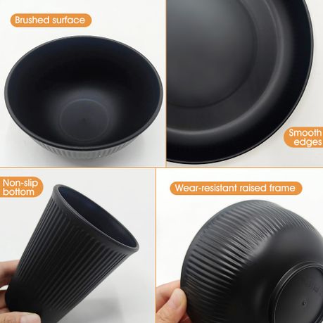 18Pcs Wheat Straw Dinnerware Set Durable Outdoor Picnic Tableware