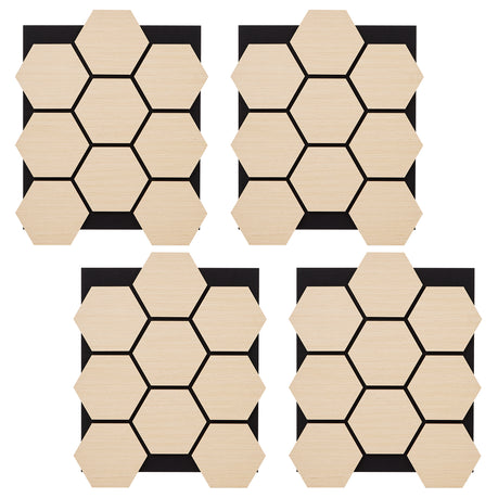 Hexagonal Soundproof Wall Panels - 4 Pack