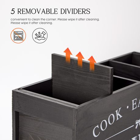 Wood Resturant Home Kitchen Utensil Storage Fork Knife Organiser