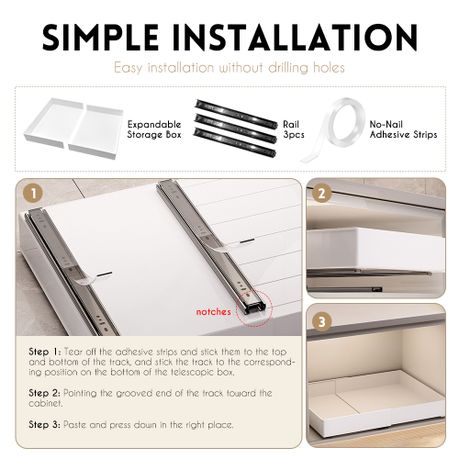 Expandable Pull & Roll-Out Cabinet Shelve Organizers for Kitchen - 1 Pack