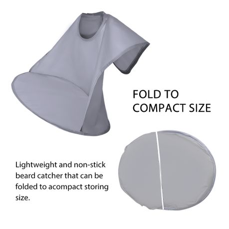 Beard Bib Apron with Shoulder Coverage - Grey