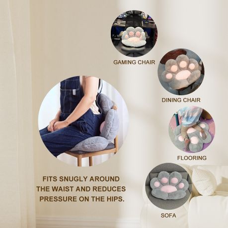 Grey Plush Ergonomic Floor & Chair Cushion