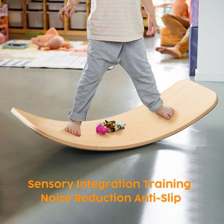 Wooden Wobble Balance Board Kids Exercise Indoor Activity Yoga
