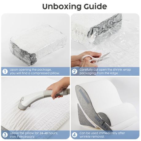 4 Piece Memory Foam Bed Wedge Pillow Set