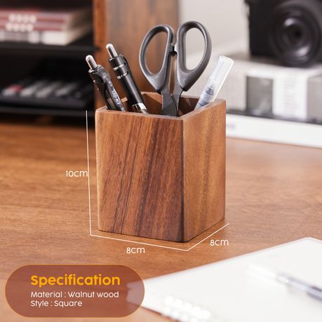 Chenshia Walnut Wood Desk Organizer - Square