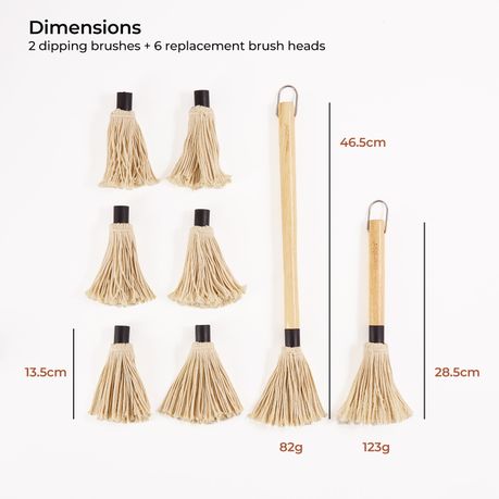 Braai Basting Brush Set with 6 Replacement Heads