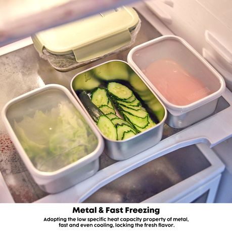 1000ml Stainless Steel Food Storage Containers with Lids - 5 Pack
