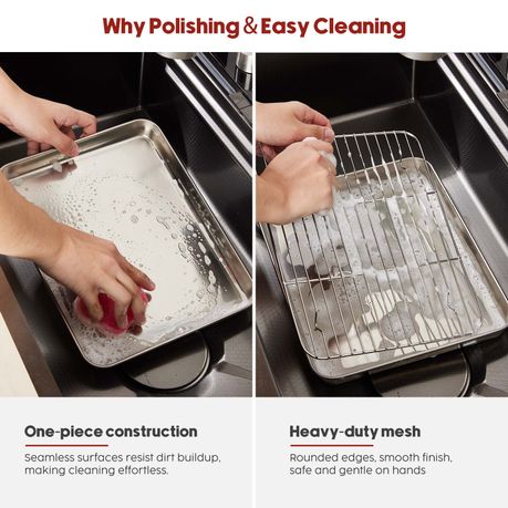 9Pc Stainless Steel Baking Mat Roasting Pan Baking Pan Rack Set