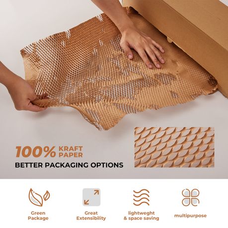 Honeycomb Kraft Packaging Paper Roll - Biodegradable