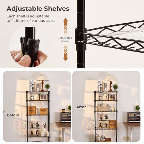 5-Tier Adjustable Steel Storage Rack