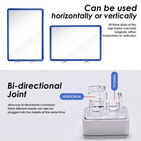 Chenshia A4 Warehouse Magnetic Sign Holder Double Sided Display Frame