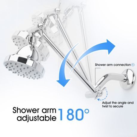 Chenshia Brass Shower Head Extension Arm Adjustable G1/2 Swivel Chrome Pipe