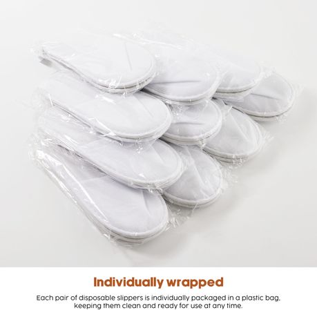 10pc White Disposable Slippers