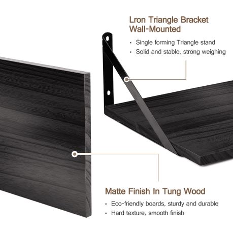 4-Pack Rustic Wooden Wall Floating Shelves - DIY Home Décor