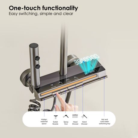 Digital Shower Set - Overhead Rain Bathroom Mixer Gun