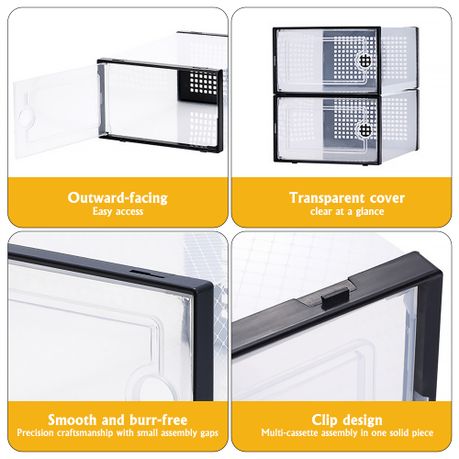 12Pc Stackable Storage Boxes - Black
